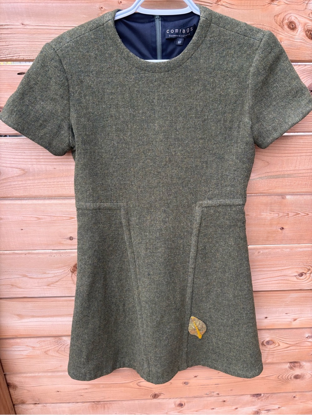 comrags Green 100% Wool Dress Size Small